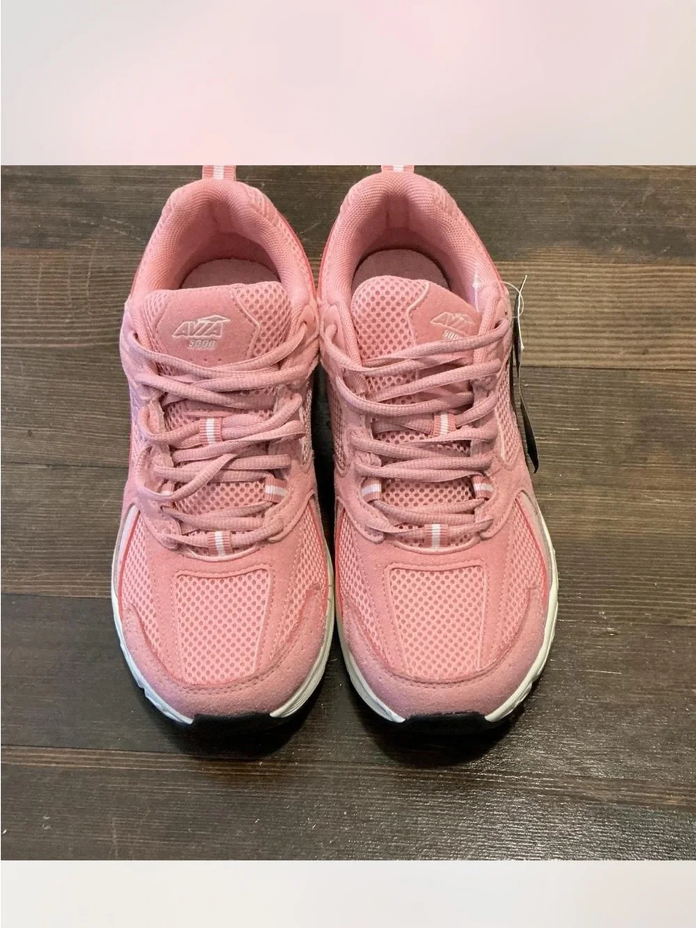 Avia Women's Pink Mesh Lace-Up Athletic Sneakers